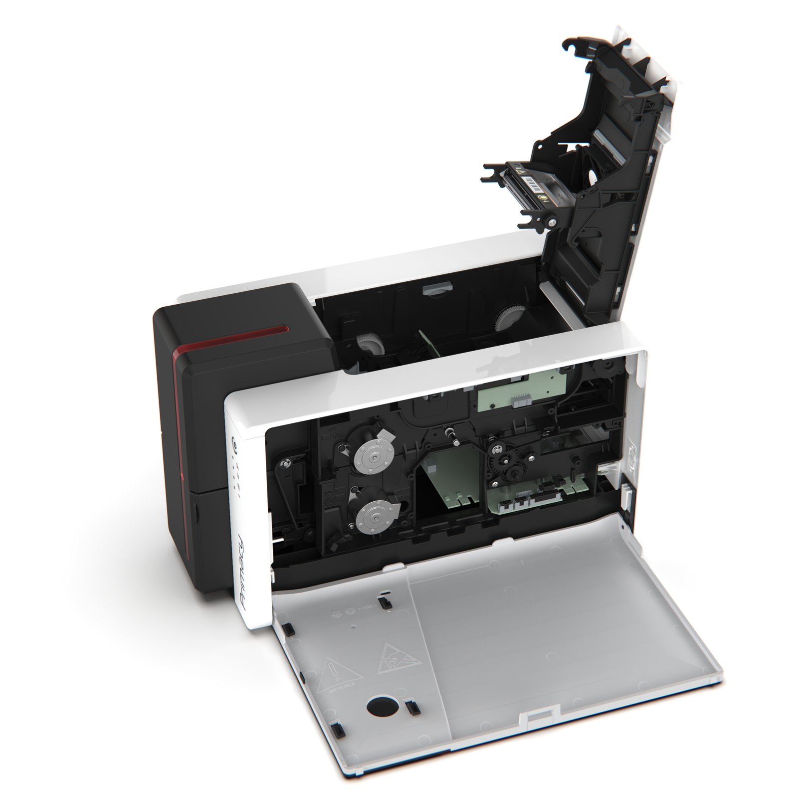 Evolis Primacy 2 — interior completo aberto